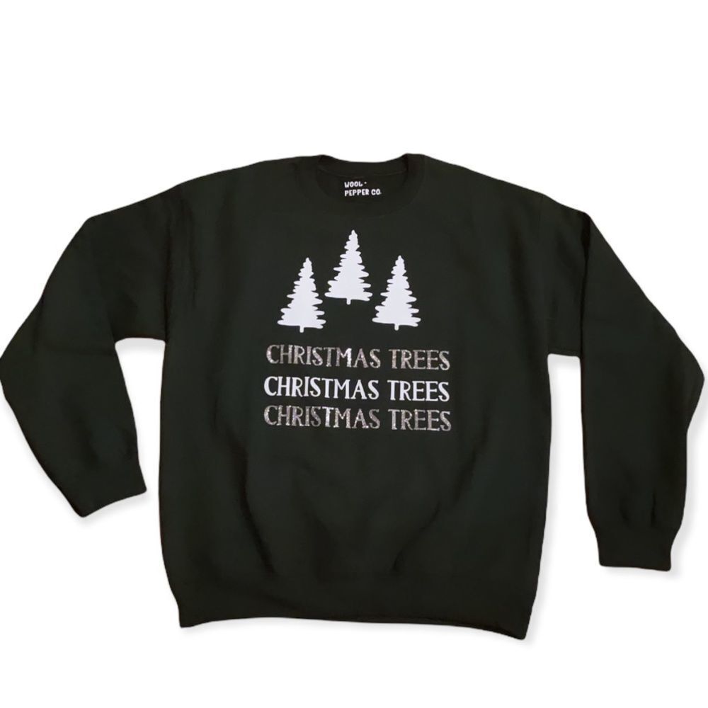 NWT Wool + Pepper Co. Christmas Trees Crewneck Sweatshirt